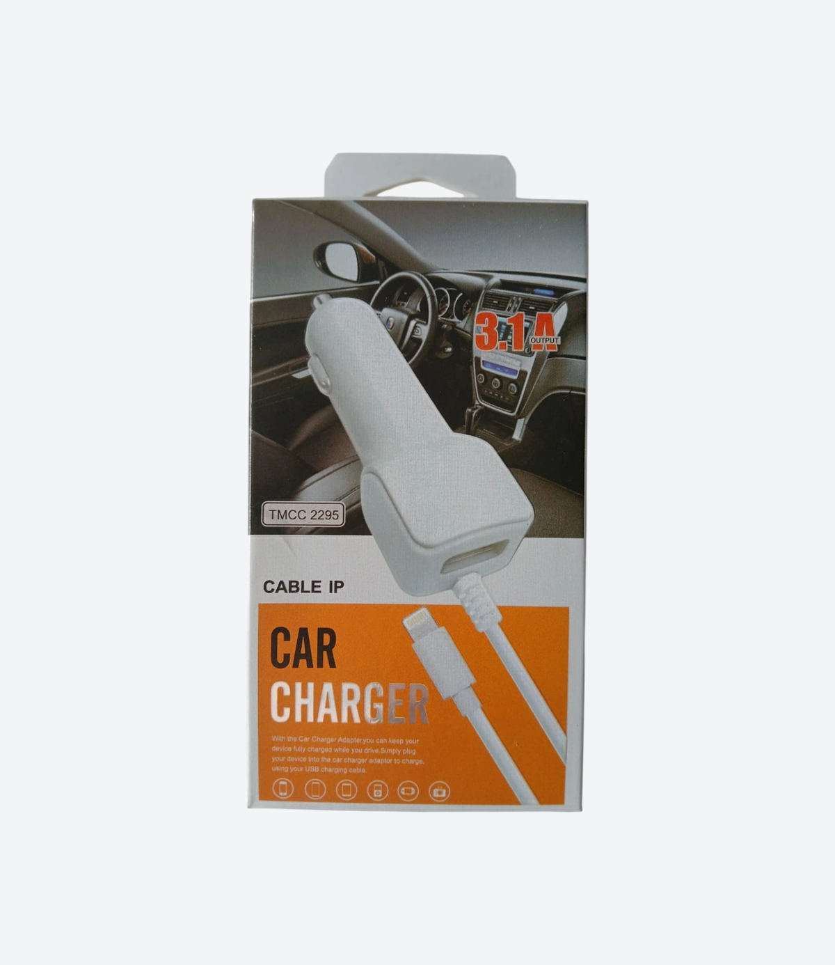 Cargador Auto Time 3.1a Cable iPhone - 01