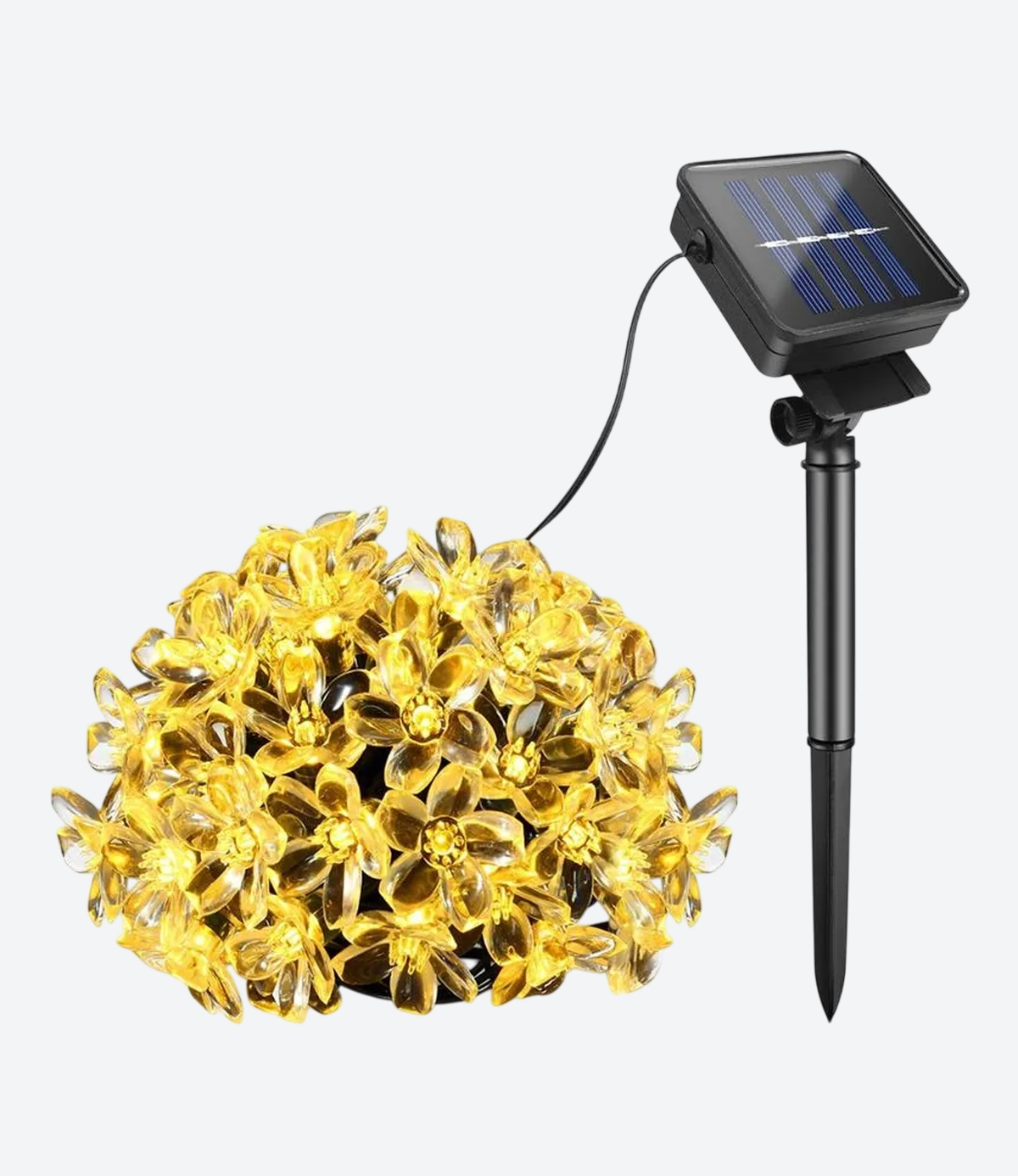 Guirnalda Solar Flores Luz Calida - 01